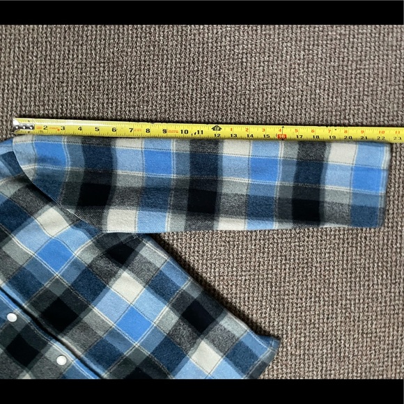 014 Lemon Grass Petite Wool Blend Plaid Oversized Flannel Shirt Shacket - Picture 14 of 14